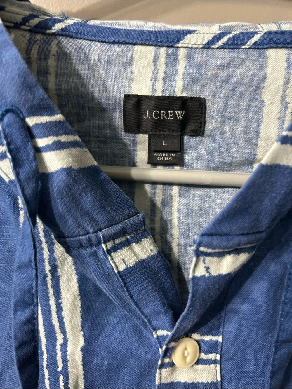 J.Crew Blue & White Striped Baja hooded  Pullover